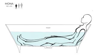 Ванна из искусственного камня Salini Mona S-Sense 102911G 180x80см белый глянцевый